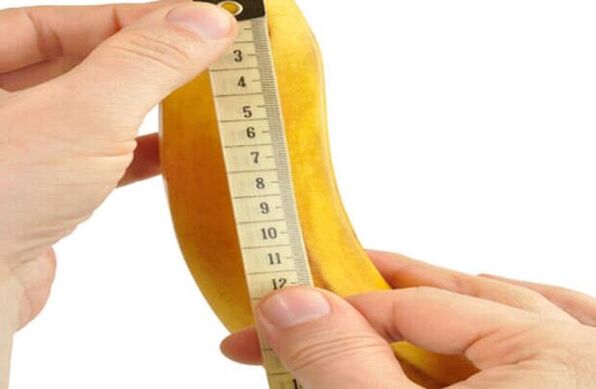 medir el pene antes de agrandarlo usando el ejemplo de un plátano